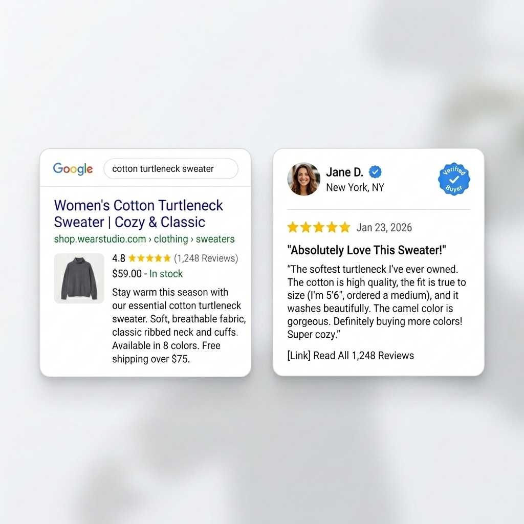 Google Search Rich Snippet and Verified Review Badge